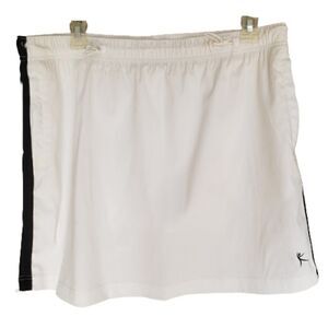 Women's Mid Rise Victory Skort Performance Skort Shorts White Black NWT